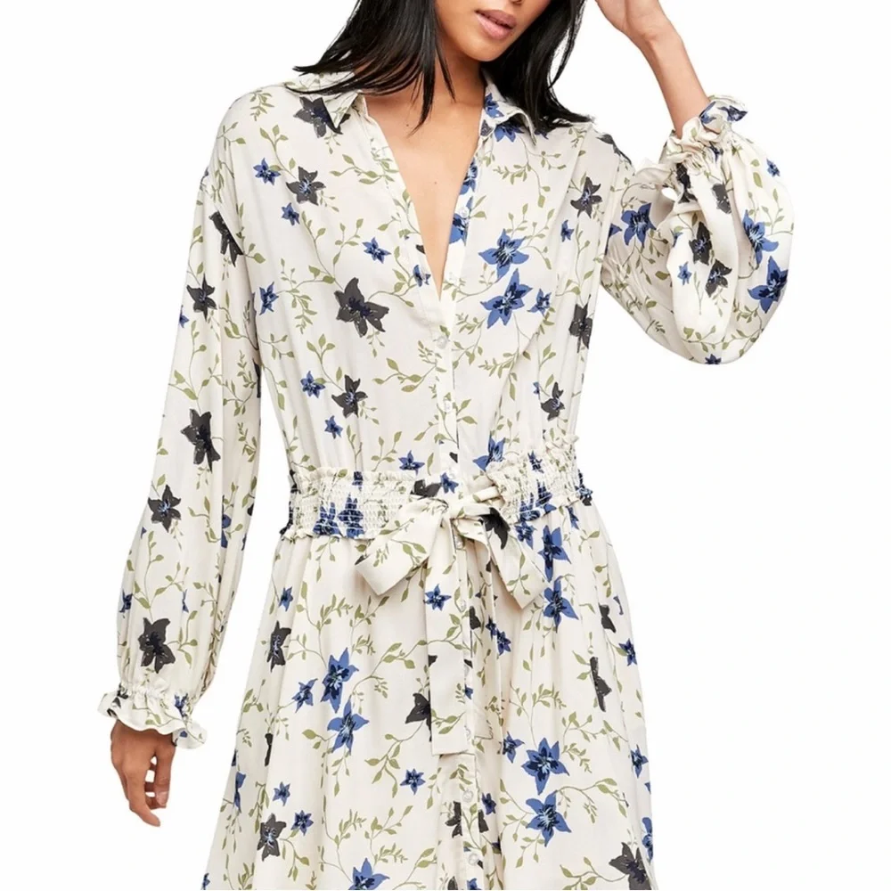 Free People Lighten Up Mini Dress in Tea Combo
